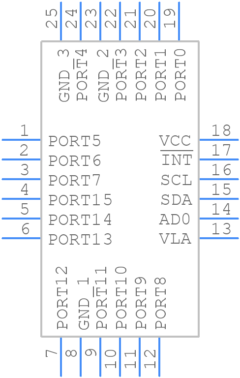 MAX7304ETG+T - Analog Devices - PCB symbol