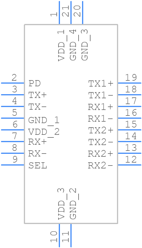 PI3USB302-AZBEX - Diodes Incorporated - PCB symbol