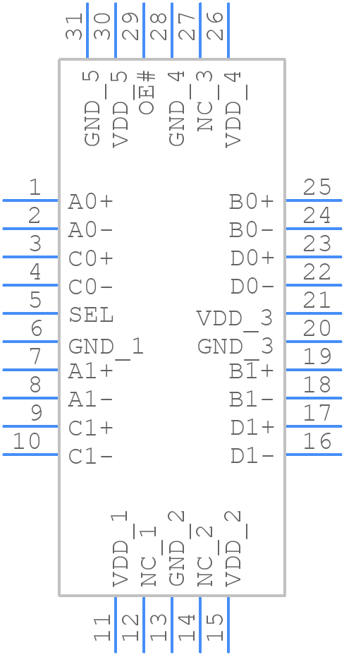 PI3PCIE3242AZLEX - Diodes Incorporated - PCB symbol