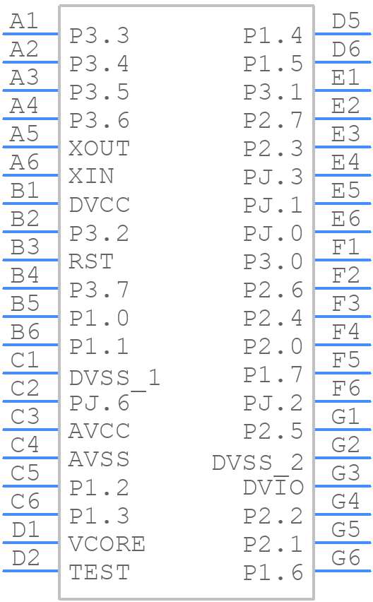 MSP430F5171IYFFT - Texas Instruments - PCB symbol