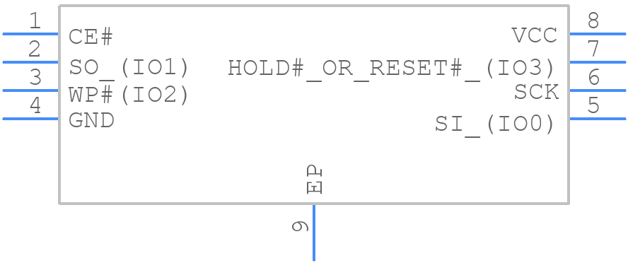 IS25LP064D-JKLE - Integrated Silicon Solution Inc. - PCB symbol