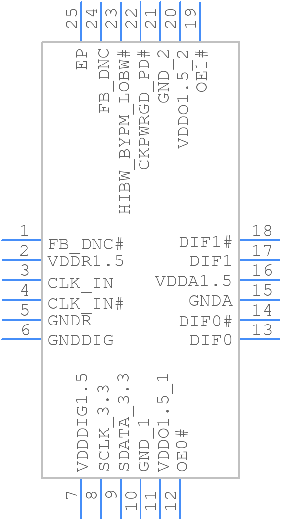9DBU0241AKLF - Renesas Electronics - PCB symbol