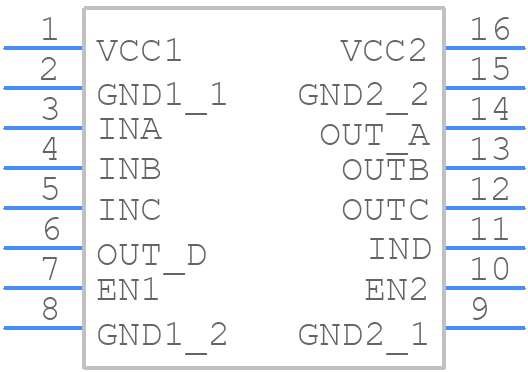 ISO7741EDWQ1 - Texas Instruments - PCB symbol