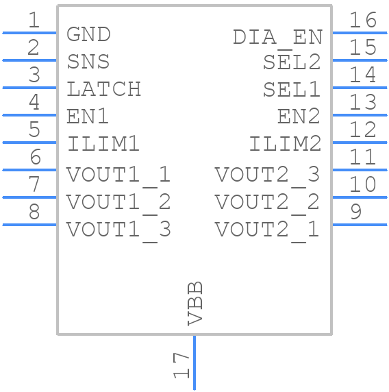 TPS2HB35AQPWPRQ1 - Texas Instruments - PCB symbol