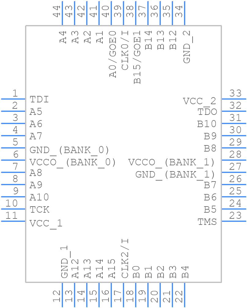 LC4032V-75T44E - Lattice Semiconductor - PCB symbol