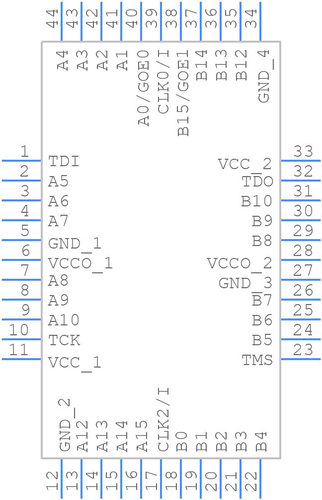 LC4032V-5TN44C - Lattice Semiconductor - PCB symbol