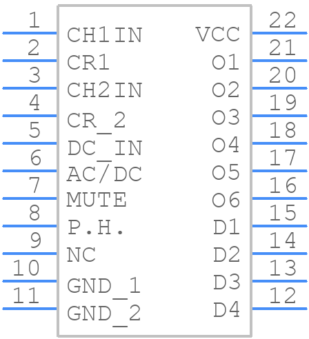 BA6822F - ROHM Semiconductor - PCB symbol
