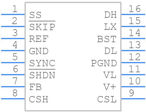 MAX797ESE+ - Analog Devices - PCB symbol