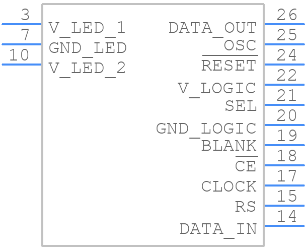 HCMS-2913 - Avago Technologies - PCB symbol