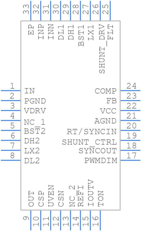 MAX25601AATJ/VY+ - Analog Devices - PCB symbol