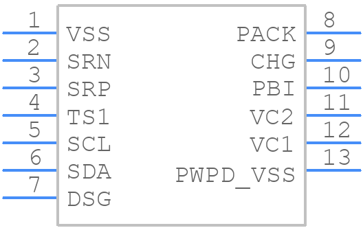 BQ28Z610DRZT-R1 - Texas Instruments - PCB symbol