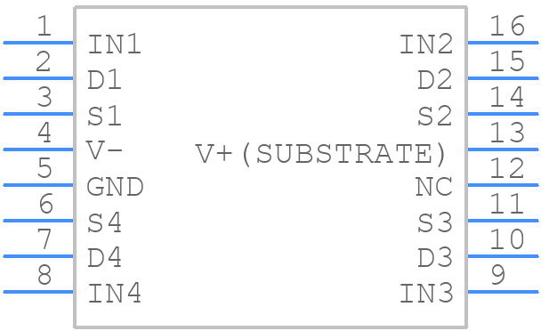MAX334CWE+ - Analog Devices - PCB symbol
