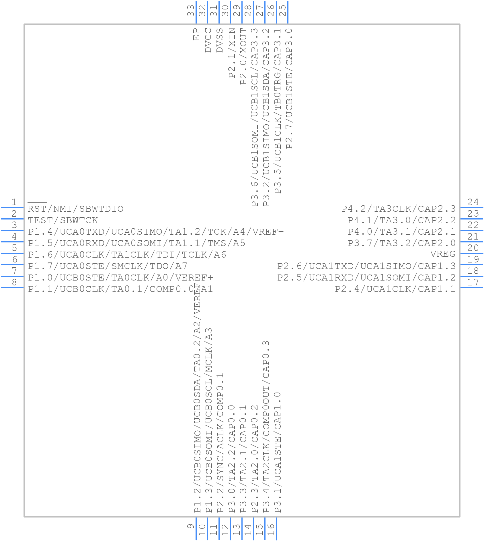 MSP430FR2673TRHBR - Texas Instruments - PCB symbol