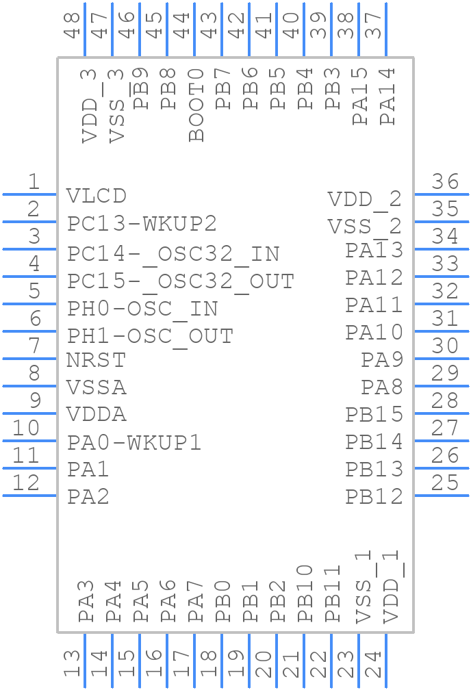 STM32L152C8T6A - STMicroelectronics - PCB symbol