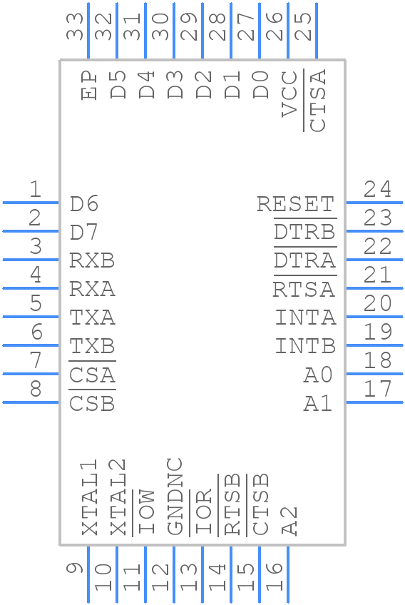 TL16C752CRHBRG4 - Texas Instruments - PCB symbol