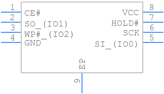 IS25LP256E-JLLE - Integrated Silicon Solution Inc. - PCB symbol
