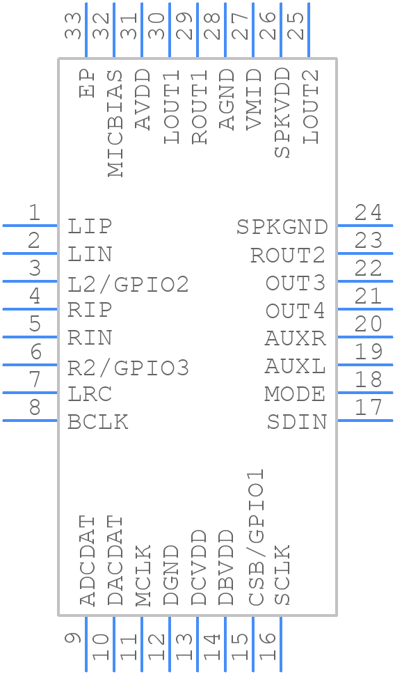 WM8978CGEFL/RV - Cirrus Logic - PCB symbol