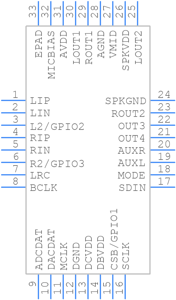 WM8978CGEFL/V - WOLFSON MICROELECTRONICS - PCB symbol