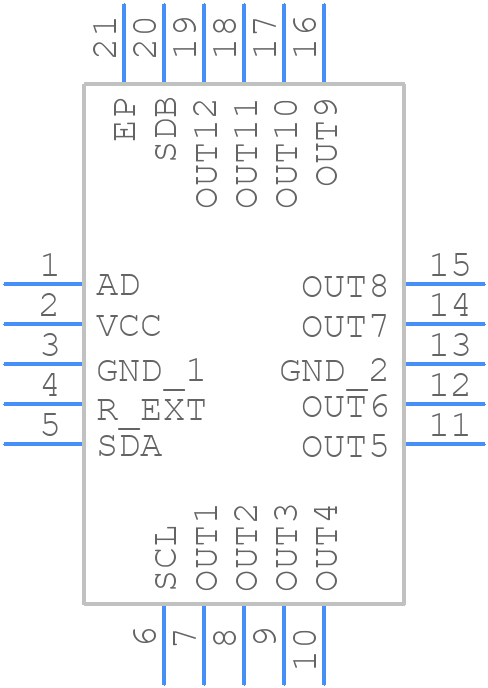 IS31FL3206-QFLS4-EB - Lumissil Microsystems - PCB symbol
