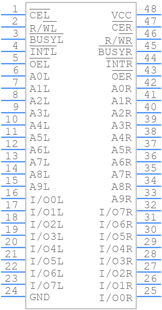7130LA55CB - Renesas Electronics - PCB symbol