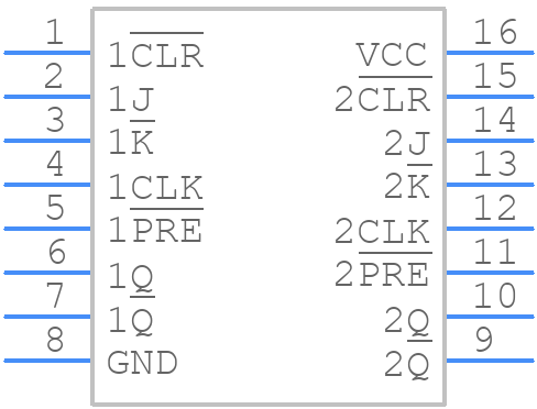 SN74LS109ADRE4 - Texas Instruments - PCB symbol