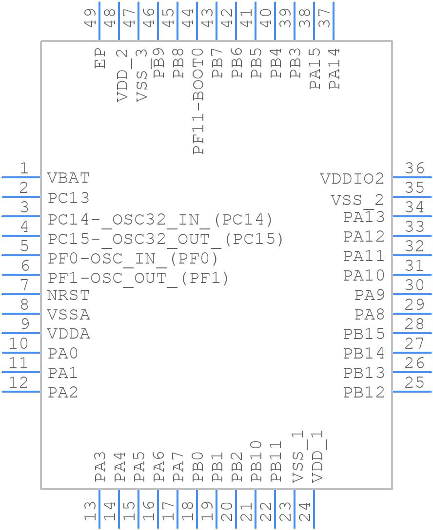 STM32F042C6U7 - STMicroelectronics - PCB symbol