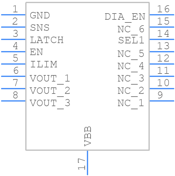 TPS1HB50BQPWPRQ1 - Texas Instruments - PCB symbol