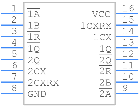 CD74HC221MG4 - Texas Instruments - PCB symbol