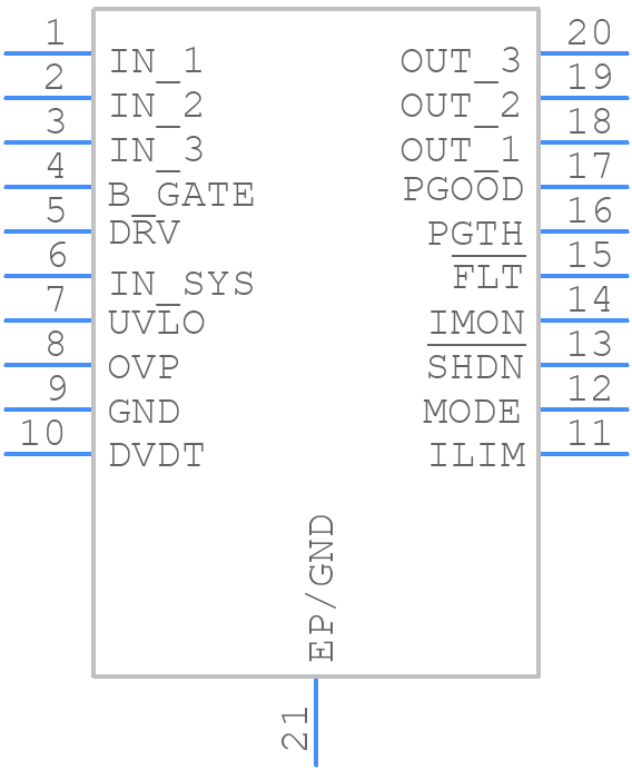TPS26631PWPT - Texas Instruments - PCB symbol