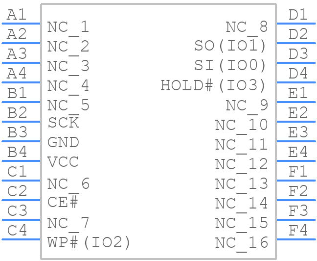 IS25LP128-JGLE - Integrated Silicon Solution Inc. - PCB symbol