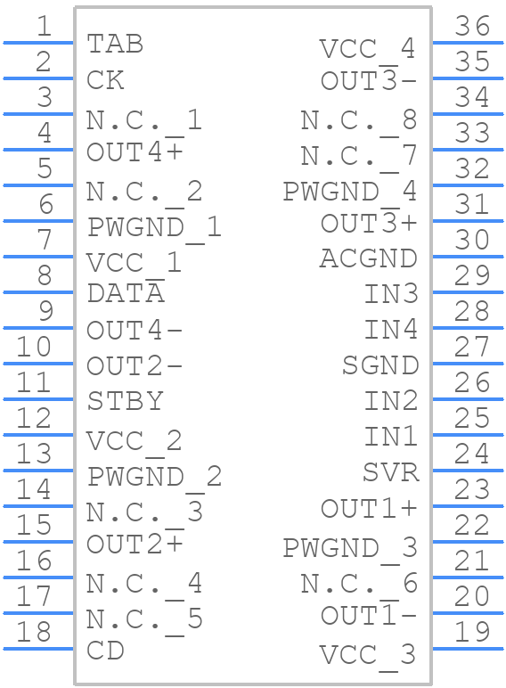 TDA7563BPDTR - STMicroelectronics - PCB symbol