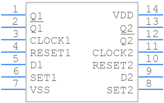CD4013BF3A - Texas Instruments - PCB symbol