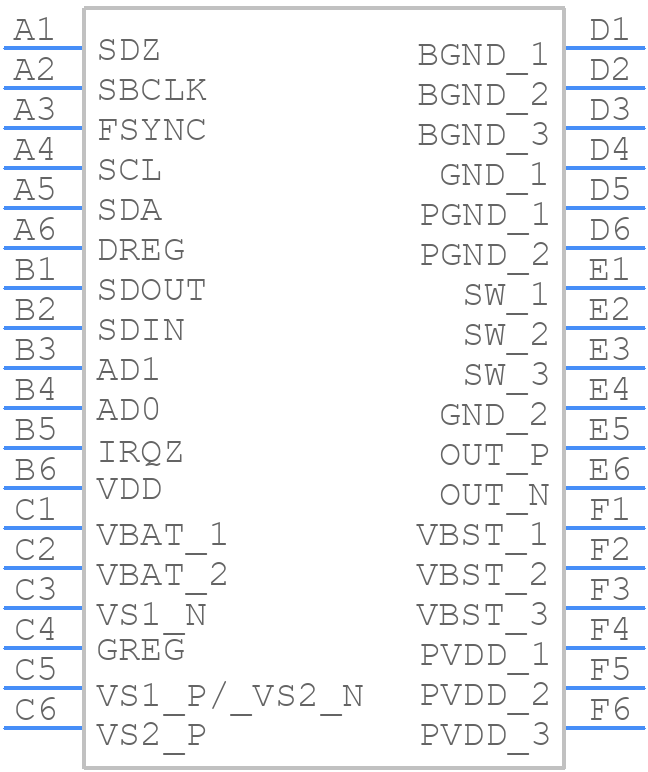 TAS2564YBGR - Texas Instruments - PCB symbol