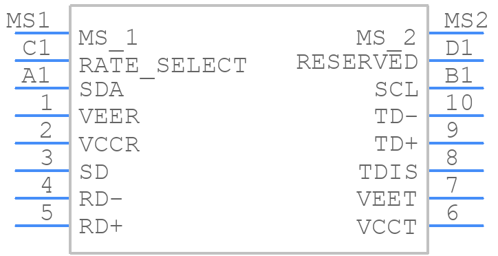 FTLF8524E2KNL - Finisar - PCB symbol
