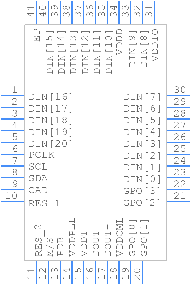 DS92LX2121SQX/NOPB - Texas Instruments - PCB symbol