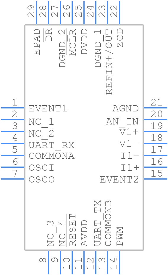 MCP39F511AT-E/MQ - Microchip - PCB symbol