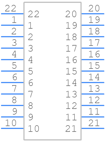 UE76-3GA22-3D00T - Amphenol - PCB symbol