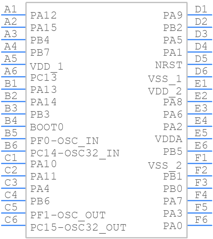 STM32F051T8Y6TR - STMicroelectronics - PCB symbol