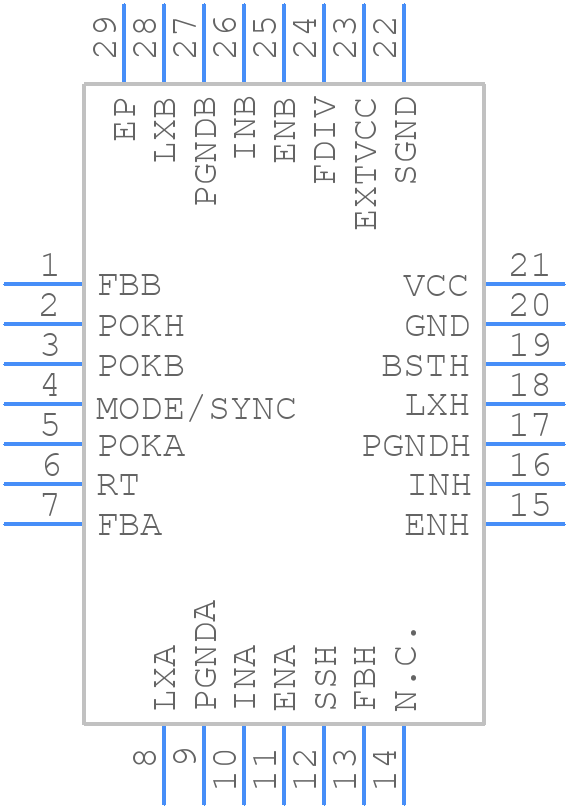 MAX17673AATI+ - Analog Devices - PCB symbol