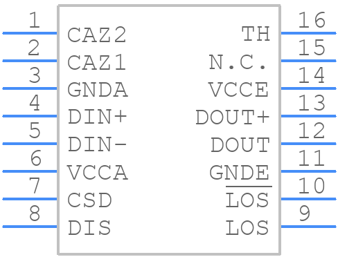 MAX3645ESE+T - Analog Devices - PCB symbol