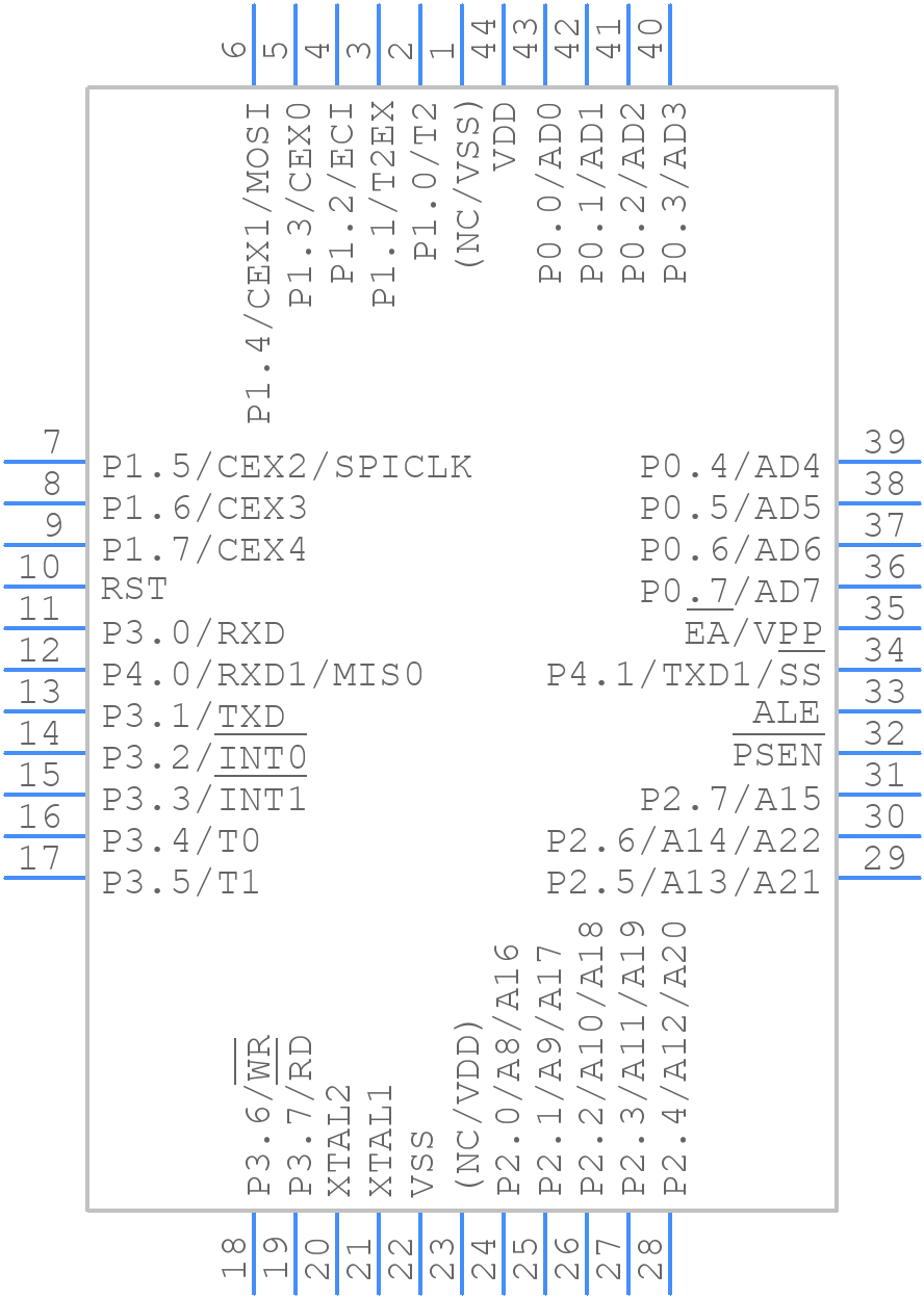P87C51MB2BA/02,529 - NXP - PCB symbol