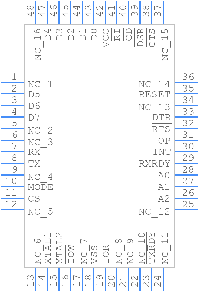 TL16C750EPFBR - Texas Instruments - PCB symbol