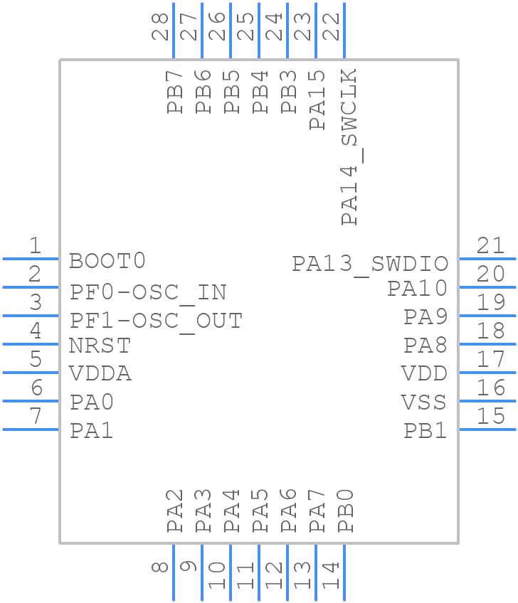 STM32F031G6U7TR - STMicroelectronics - PCB symbol