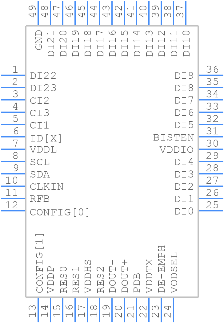 DS92LV2411SQX/NOPB - Texas Instruments - PCB symbol