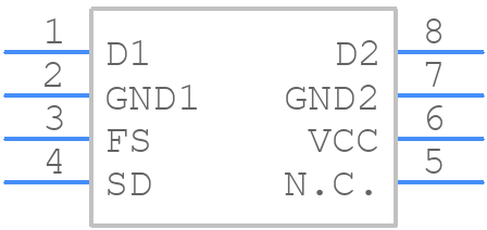 MAX253EUA+T - Analog Devices - PCB symbol