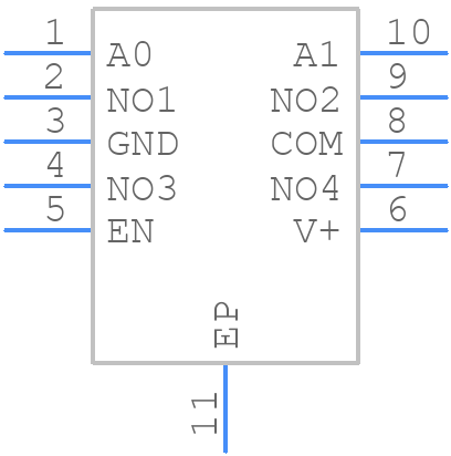 MAX4634ETB+ - Analog Devices - PCB symbol