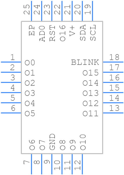 MAX6964ATG+T - Analog Devices - PCB symbol