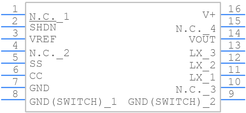 MAX732EWE+ - Analog Devices - PCB symbol