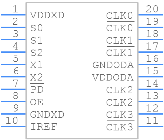 PI6C557-05BLE - Diodes Incorporated - PCB symbol