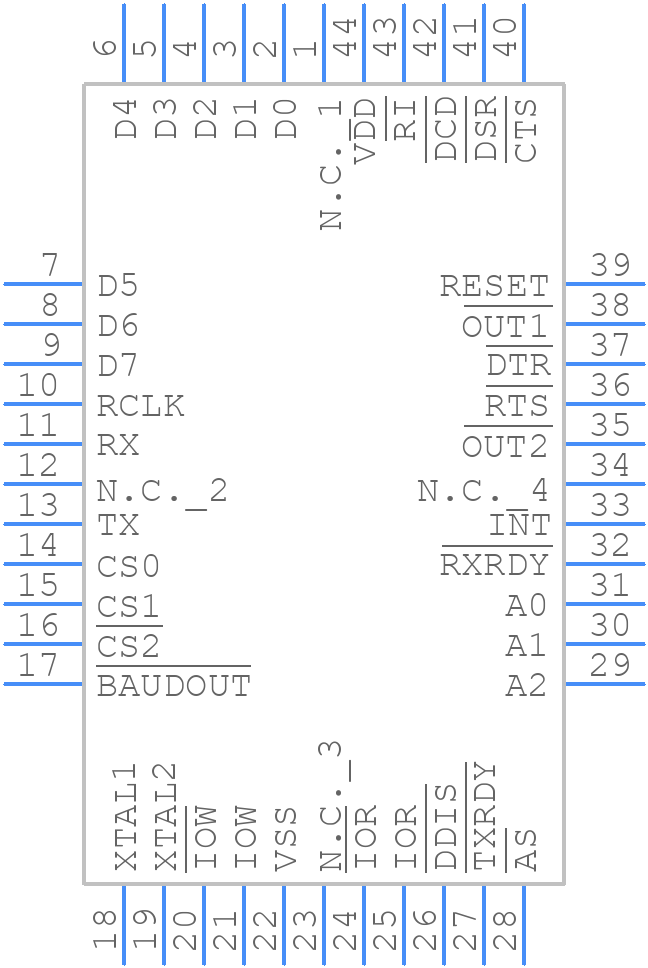 SC16C550BIA44,512 - NXP - PCB symbol